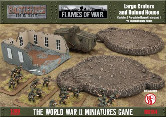 Flames of War: Large Craters and Ruined House