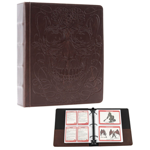 Forged Curiosities Cache D&D Card Book (Skull Ed.) Dark Brown
