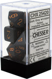Chessex Dice: Opaque Polyhedral Set Dark Grey/Copper (7)