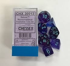Chessex Dice: Nebula Polyhedral SetNocturnal/ Blue (7)