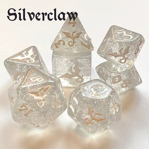 Black Oak Dice: Glitterwing Dragon Silverclaw Polyhedral Set (7)