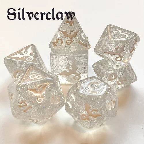 Black Oak Dice: Glitterwing Dragon Silverclaw Polyhedral Set (7)