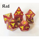 Black Oak Dice: Swirl Dragon Red Polyhedral Set (7)