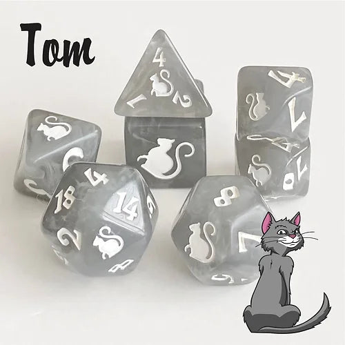 Black Oak Dice: Kitty-Clacks Tom Polyhedral Set (7)