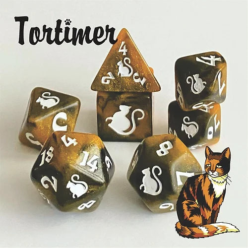 Black Oak Dice: Kitty-Clacks Tortimer Polyhedral Set (7)