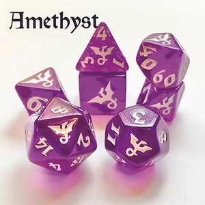 Black Oak Dice: Gemstone Dragon Amethyst Polyhedral Set (7)