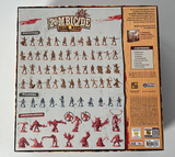 The back of the box shows the Survivors, Walkers and Abominations that you'll encounter on your Dead West box.
