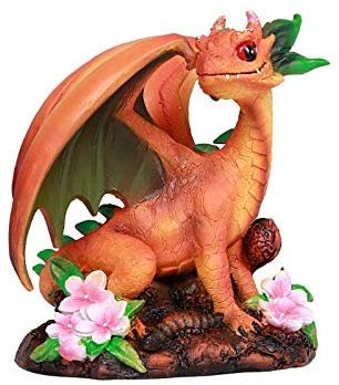 Peach Dragon Figurine