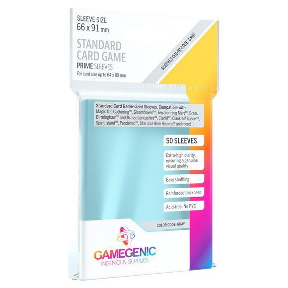 GameGenic PRIME Standard Card Game Sleeves 66 x 91 mm - Grey Little Shop of Magic GameGenic PRIME Standard Card Game Sleeves 66 x 91 mm - Grey Little Shop of Magic