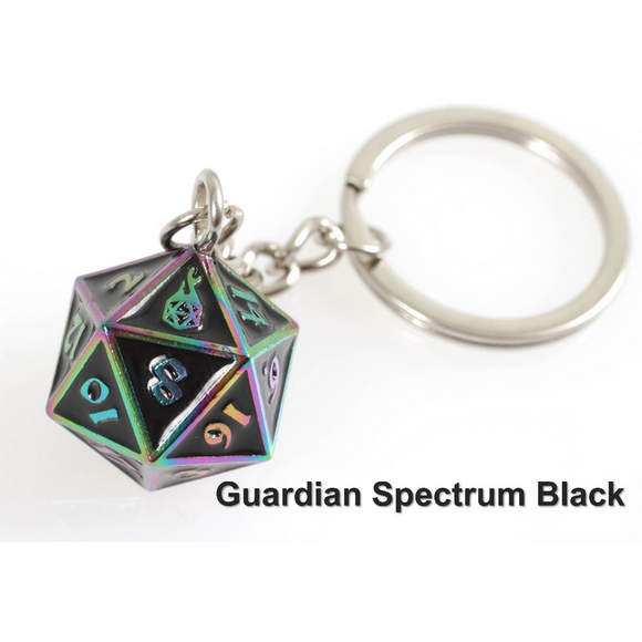 Fob of Fate D20 Keychain - Guardian Spectrum Black