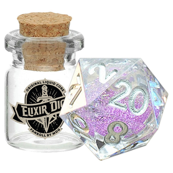 Metallic Dice Games: Elixir Liquid Core d20 - Sorcerous Swirl
