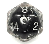 Old School Dice: D20 Liquid Infused - Metallic Black