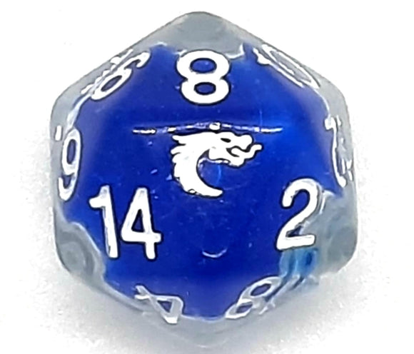 Old School Dice: D20 Liquid Infused - Metallic Blue