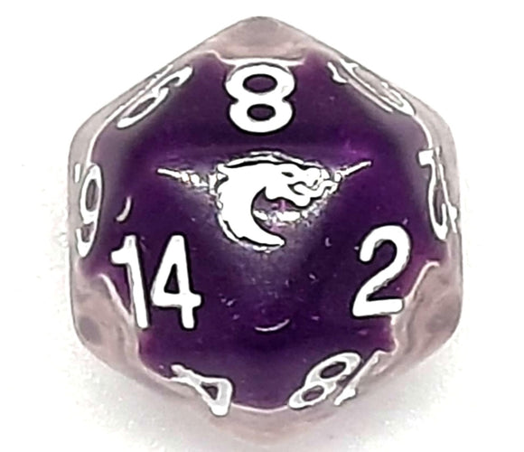 Old School Dice: D20 Liquid Infused - Metallic Purple