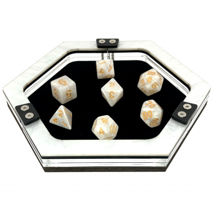 C4 Labs: Colour Lux Hexagon Mini Dice Tray - White Pearl