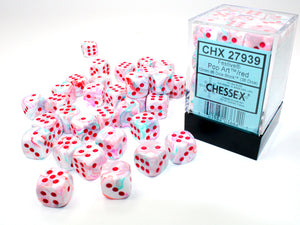 Chessex Dice: Festive - 12mm D6 Pop Art/Red (36)