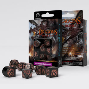 Dragons Dice Set: Black & Copper (7-set)