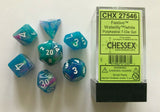 Chessex Dice: Festive Polyhedral Set Waterlily/White (7)