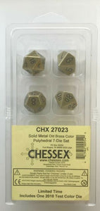 Chessex Dice: Metal Polyhedral Set Old Brass (7)