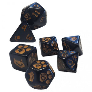 Kitten Dice Set - Black