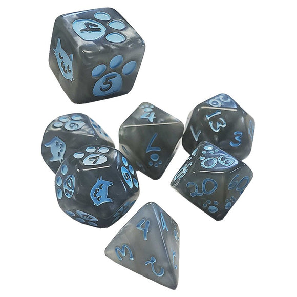 Kitten Dice Set - Gray