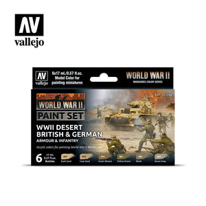 Model Color: WWII Paint Set - Desert British & German Armour & Infantry